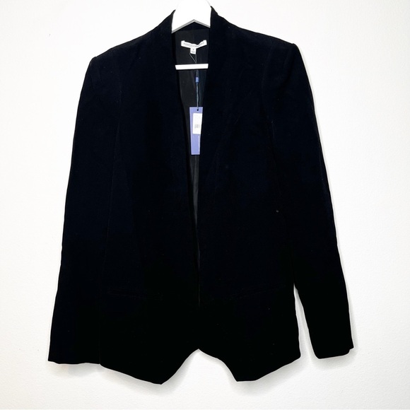 NWT Rebecca Minkoff Laughlin Crepe Blazer Classic Jacket in Black Career Office - Picture 2 of 7